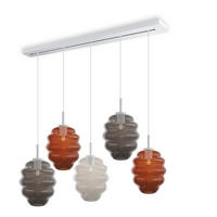 HÄNGELEUCHTE Echos 5-flammig Mehrfarbig Ø 25cm - Multicolor/Weiß, Glas (25/25/28cm) - s.luce