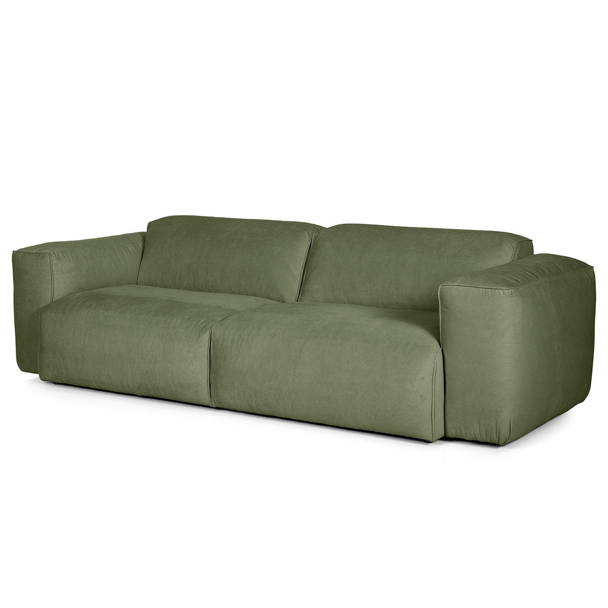 3-SITZER SOFA - Dunkelgrün/Schwarz, Textil (251/71/102cm) - home24