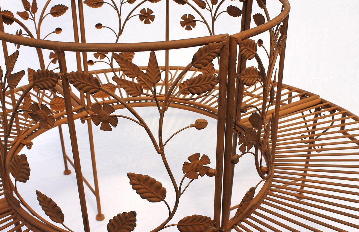 GARTENBANK Rund Metall Braun 140/140/84 cm - Braun, Metall (140/84/140cm) - DanDiBo