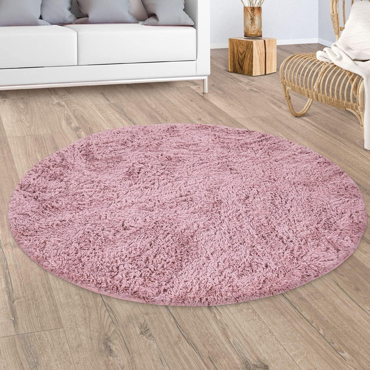 HOCHFLORTEPPICH 200/200 cm Silky 591 - Rosa, Textil (200/200cm) - Paco Home