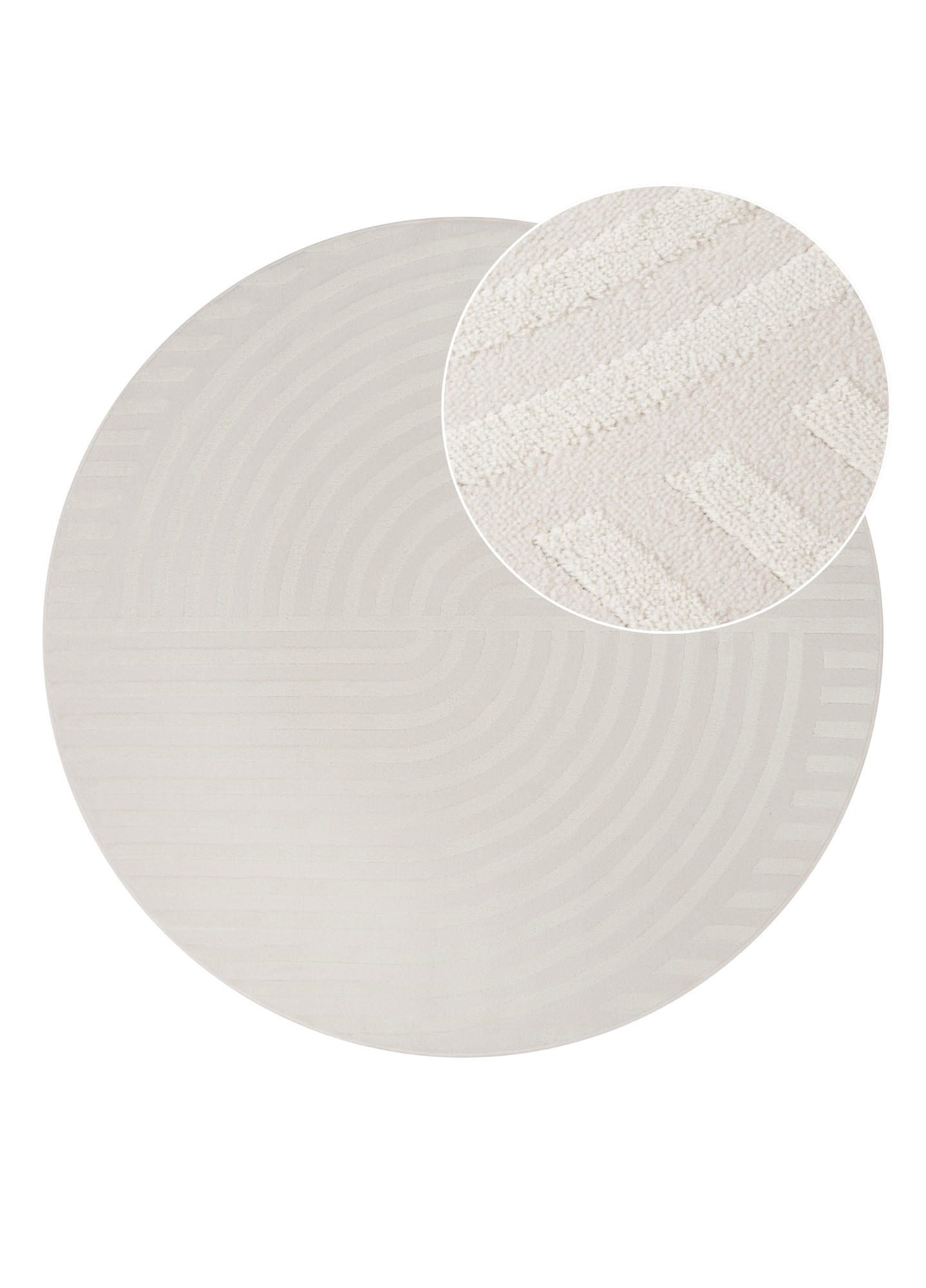 TEPPICH HYGGE Creme, rund 240/240 cm - Creme, Textil (240/240cm) - Tapiso