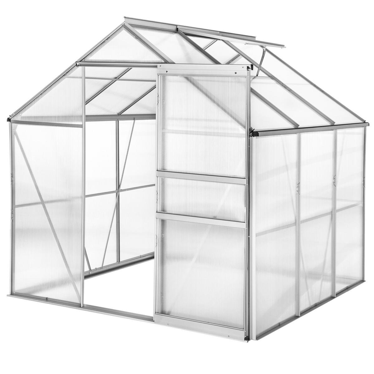 GEWÄCHSHAUS, 185 x 190 x 195 cm,transparent - Transparent, Metall (185/195/190cm) - tectake