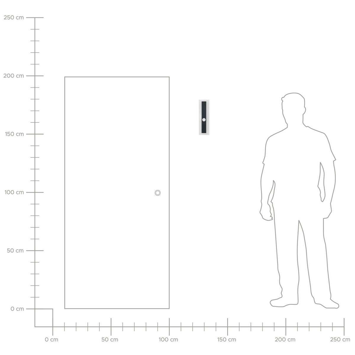 AUSSENWANDLEUCHTE Savane 4/9/30 cm - Schwarz, Metall (9/30/4cm) - Beliani