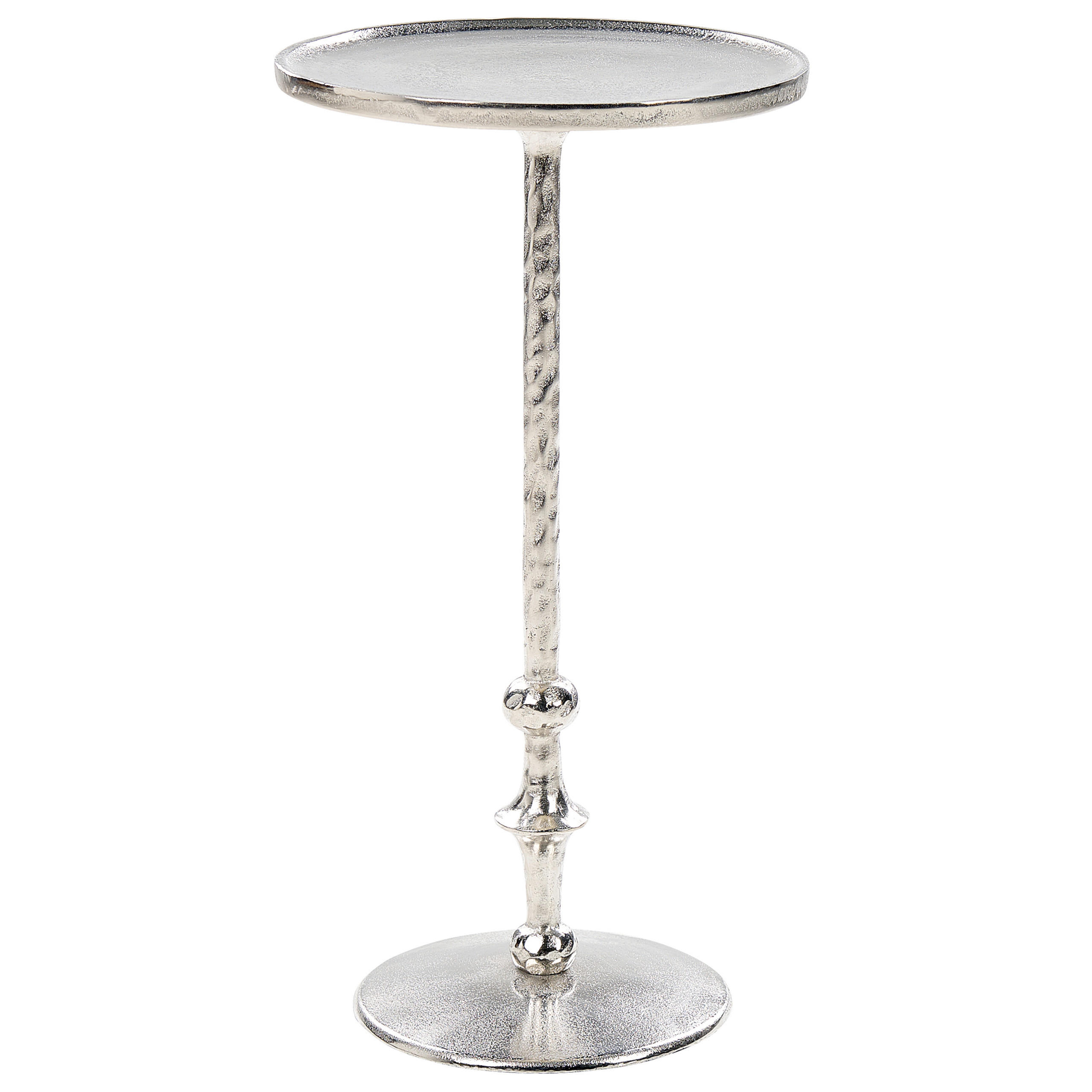 BEISTELLTISCH Aluminium silber rund 32 cm Meda - Silberfarben, Metall (32/32/61cm) - Beliani