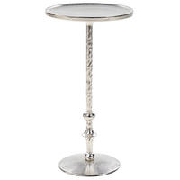 BEISTELLTISCH Aluminium silber rund 32 cm Meda - Silberfarben, Metall (32/32/61cm) - Beliani