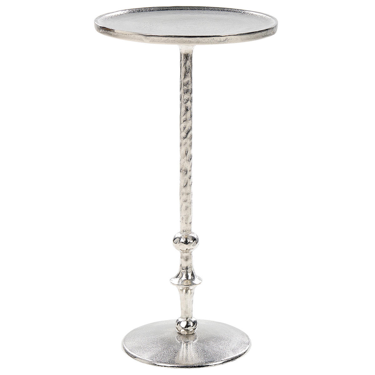BEISTELLTISCH Aluminium silber rund 32 cm Meda - Silberfarben, Metall (32/32/61cm) - Beliani