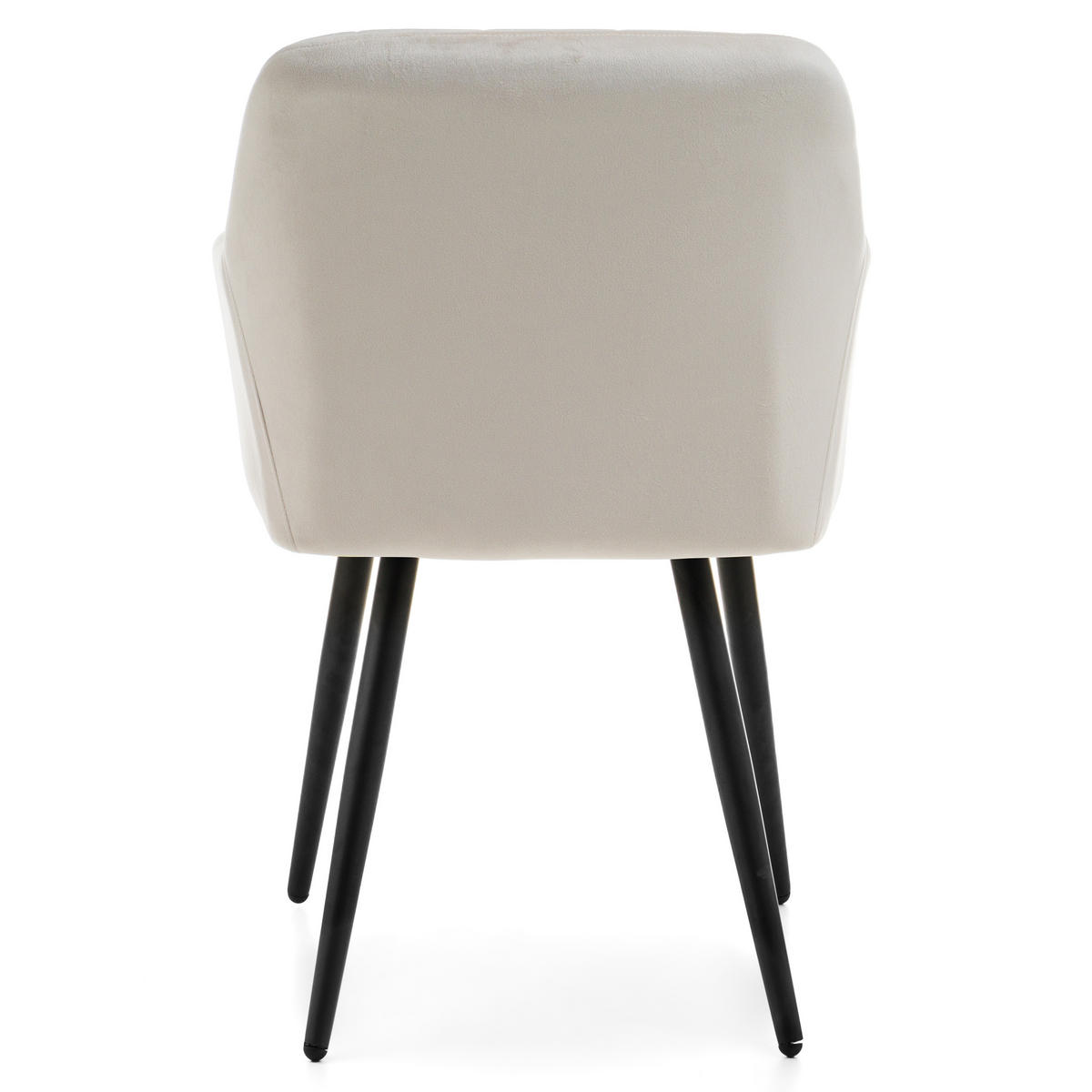 STUHL ORTE gepolstert mit Steppung - beige - Samt Velours - Beige/Schwarz, Textil/Metall (56/85/62cm) - NEW HOME