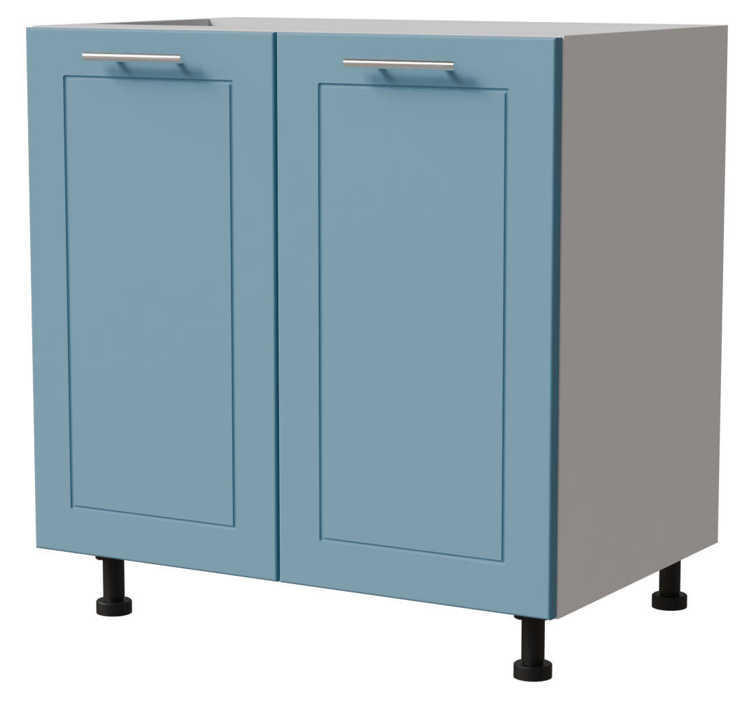 UNTERSCHRANK Bari D11/80 Weiß / RAL 5024 pastellblau 80 / 50 / 82cm - Blau/Weiß, Holz/Holzwerkstoff (80/82/50cm) - Feldmann-Wohnen