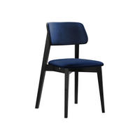 WOHNZIMMER STUHL KT63/C, Holzfarbe: Schwarz - Blau/Schwarz, Holz/Textil (47/80/49cm) - MIRJAN24