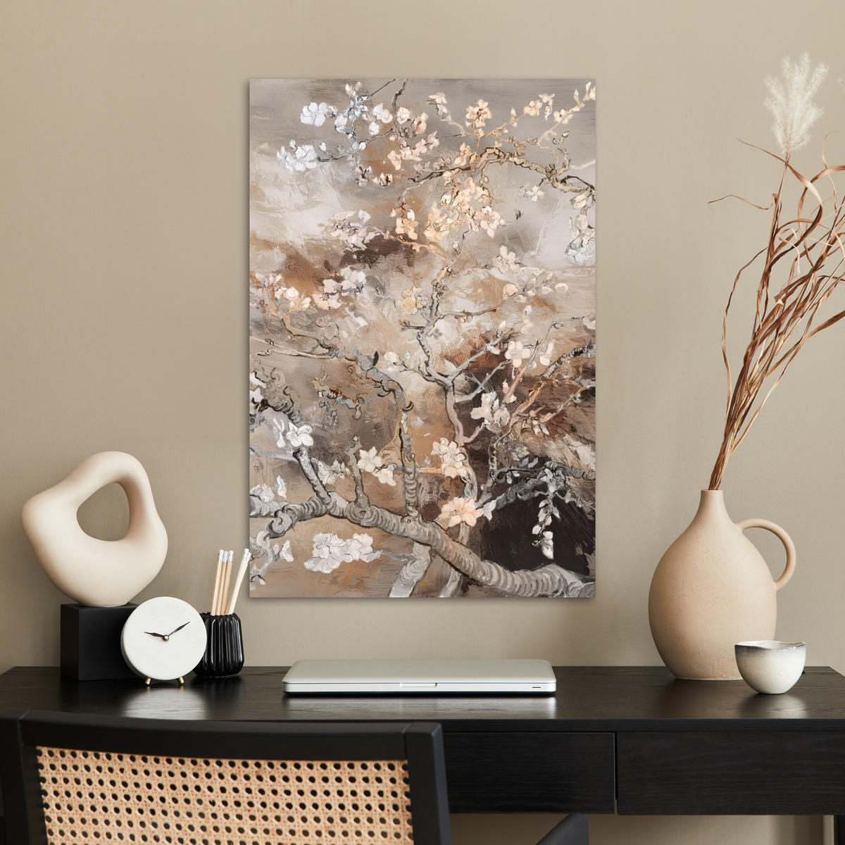 POSTER Mandelblüte - Kunst - Van Gogh - Beige - Abstrakt 40x60 cm - Braun, Papier (40/60/0.1cm) - MuchoWow