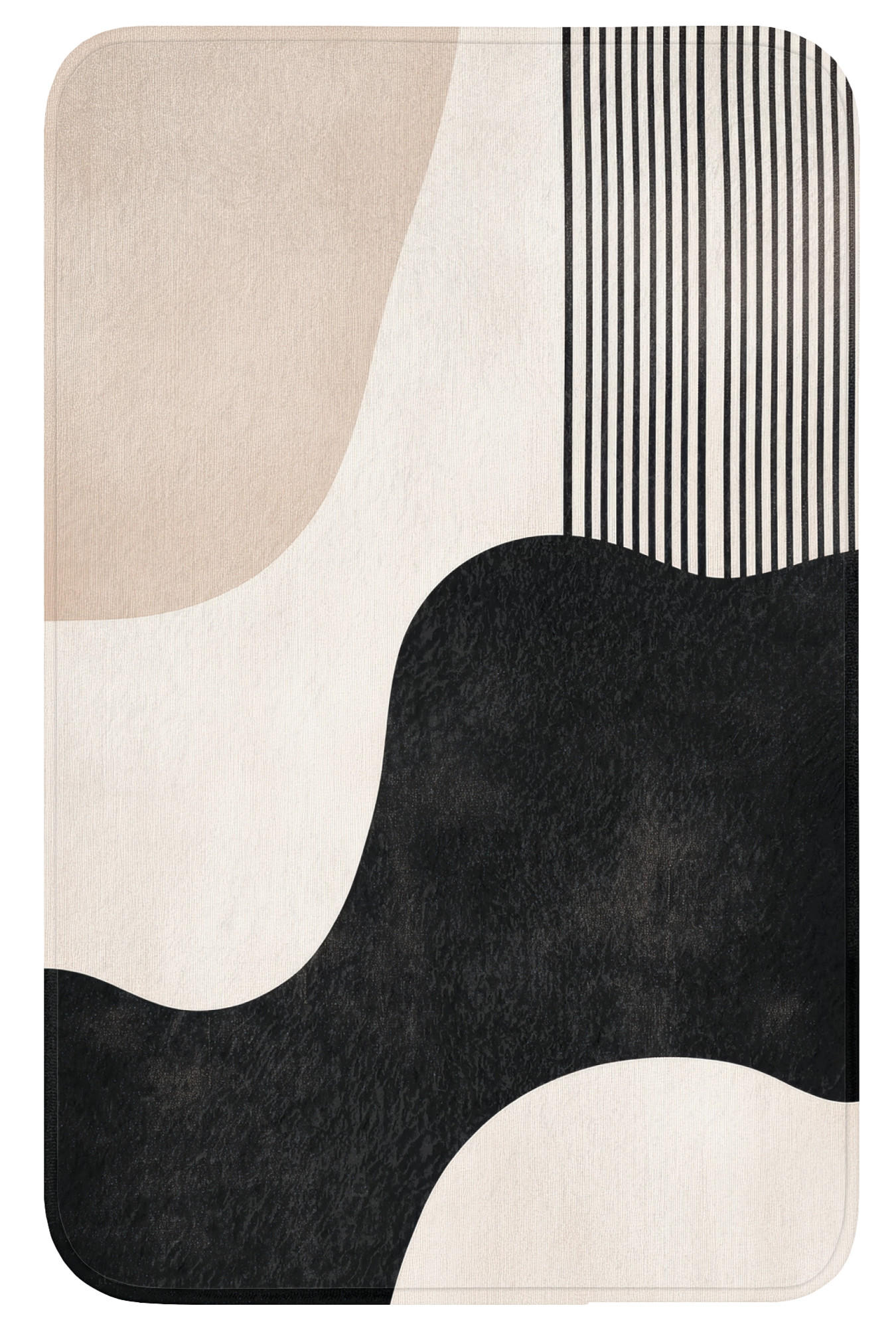 WC PŘEDLOŽKA Abstraktní - Japonské - Béžové - Moderní 50x80 cm - béžová, textil/plast (50/1cm) - OnlyWow
