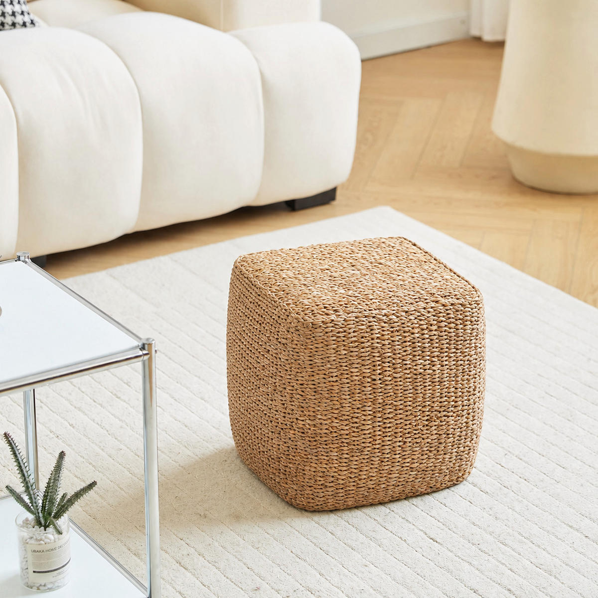 POUF Jute Braun - Braun, Textil (40/40/40cm) - Nordlys