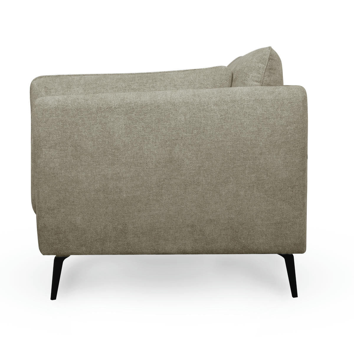 ZWEISITZER-SOFA Webstoff Beige - Beige/Schwarz, Textil/Metall (182/84/92cm) - Furnhouse