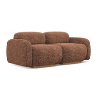 3-SITZER SOFA Strukturstoff Stoff Orange - Terra cotta/Orange, Holz/Textil (190/73/95cm) - Makamii
