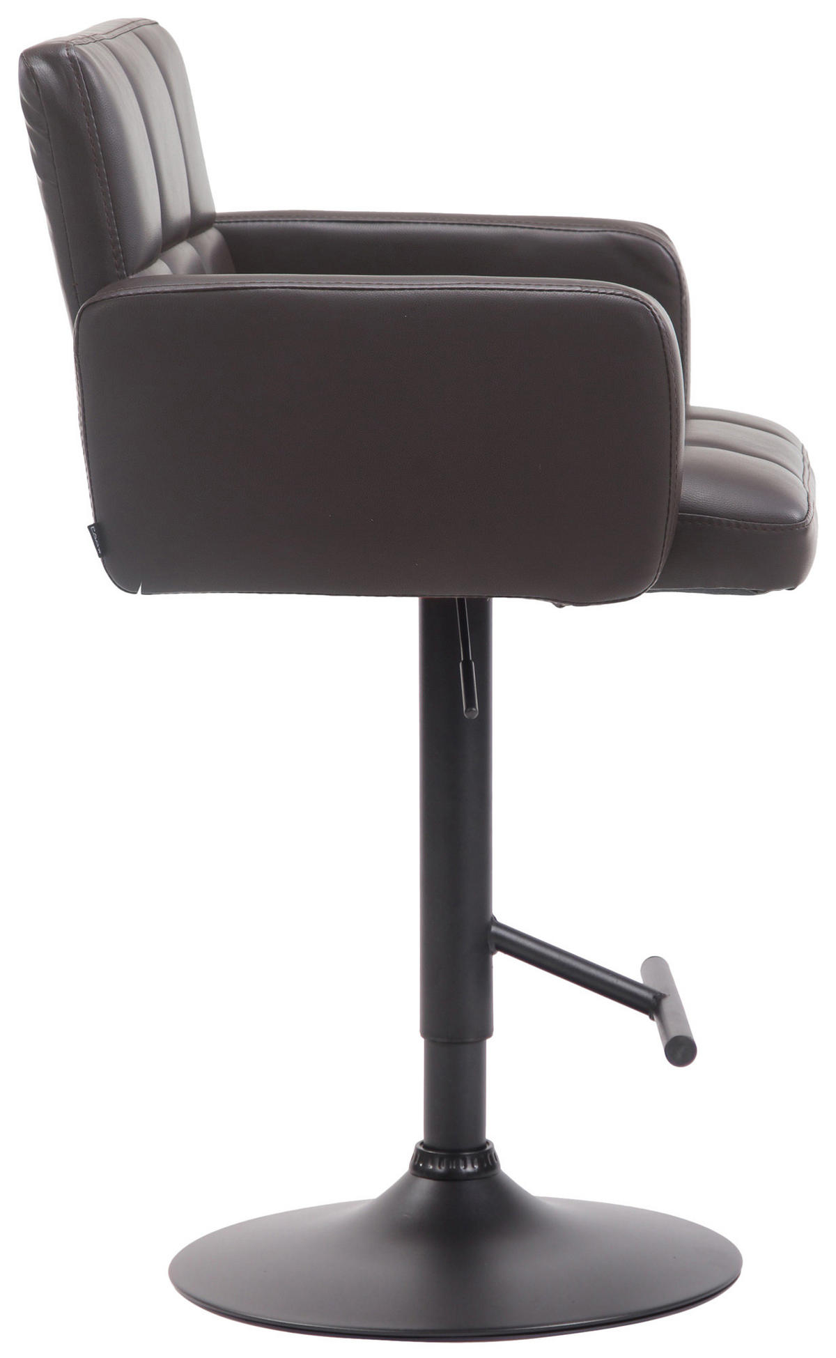 BARHOCKER Lederlook braun - Schwarz/Braun, Textil/Metall (60/93/56cm) - CLP