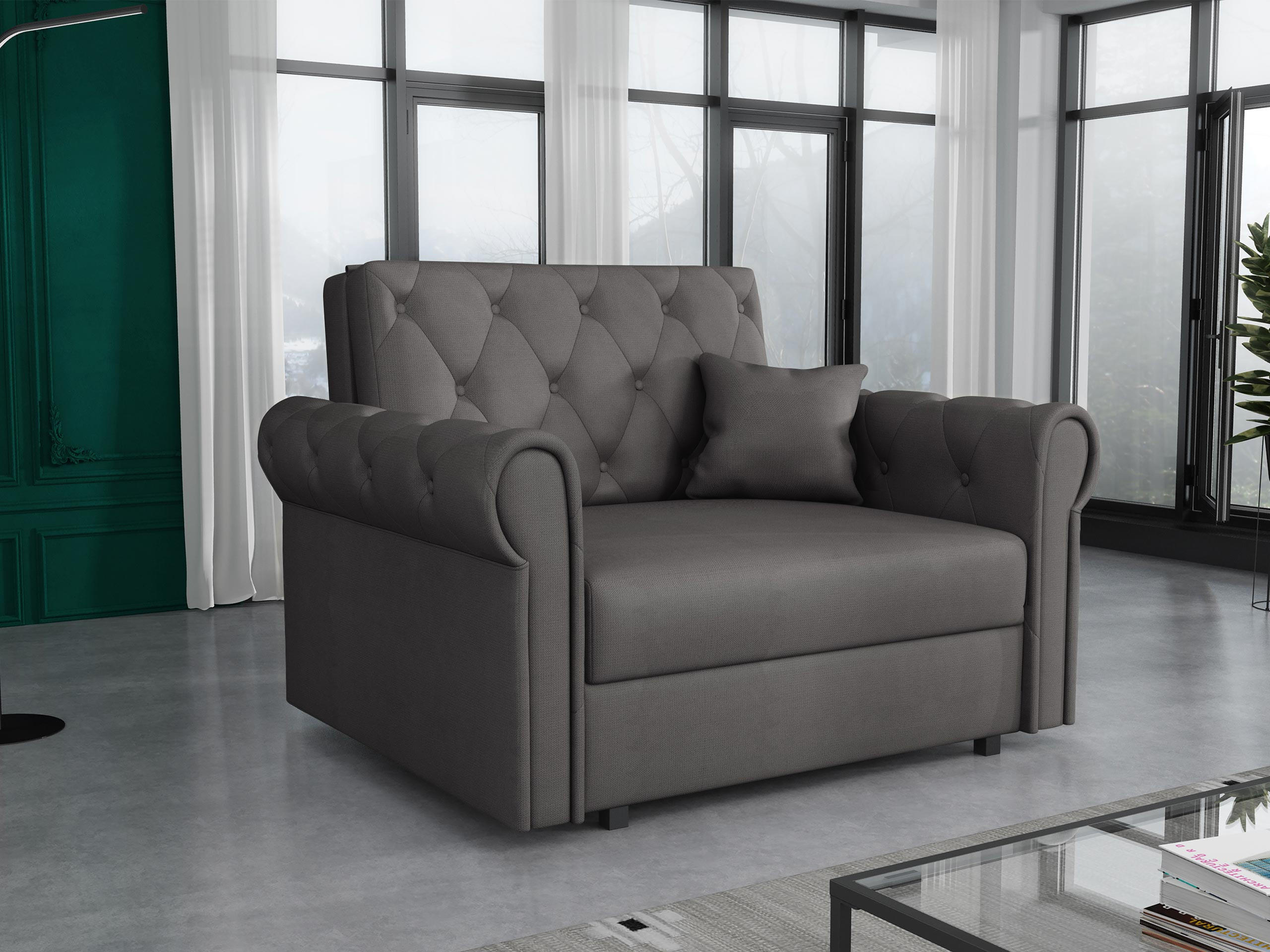 SCHLAFSOFA Viva Roma I - Schwarz/Graphitfarben, Holz/Textil (116/85/98cm) - MIRJAN24