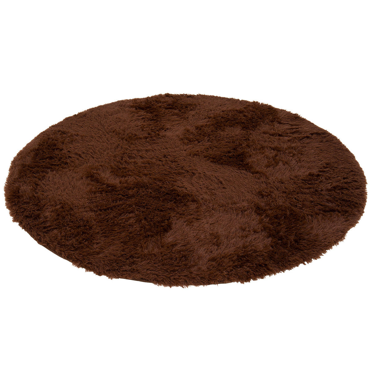 HOCHFLOR SHAGGY TEPPICH FLUFFY RUND - Dunkelbraun, Textil (120/120cm) - Pergamon