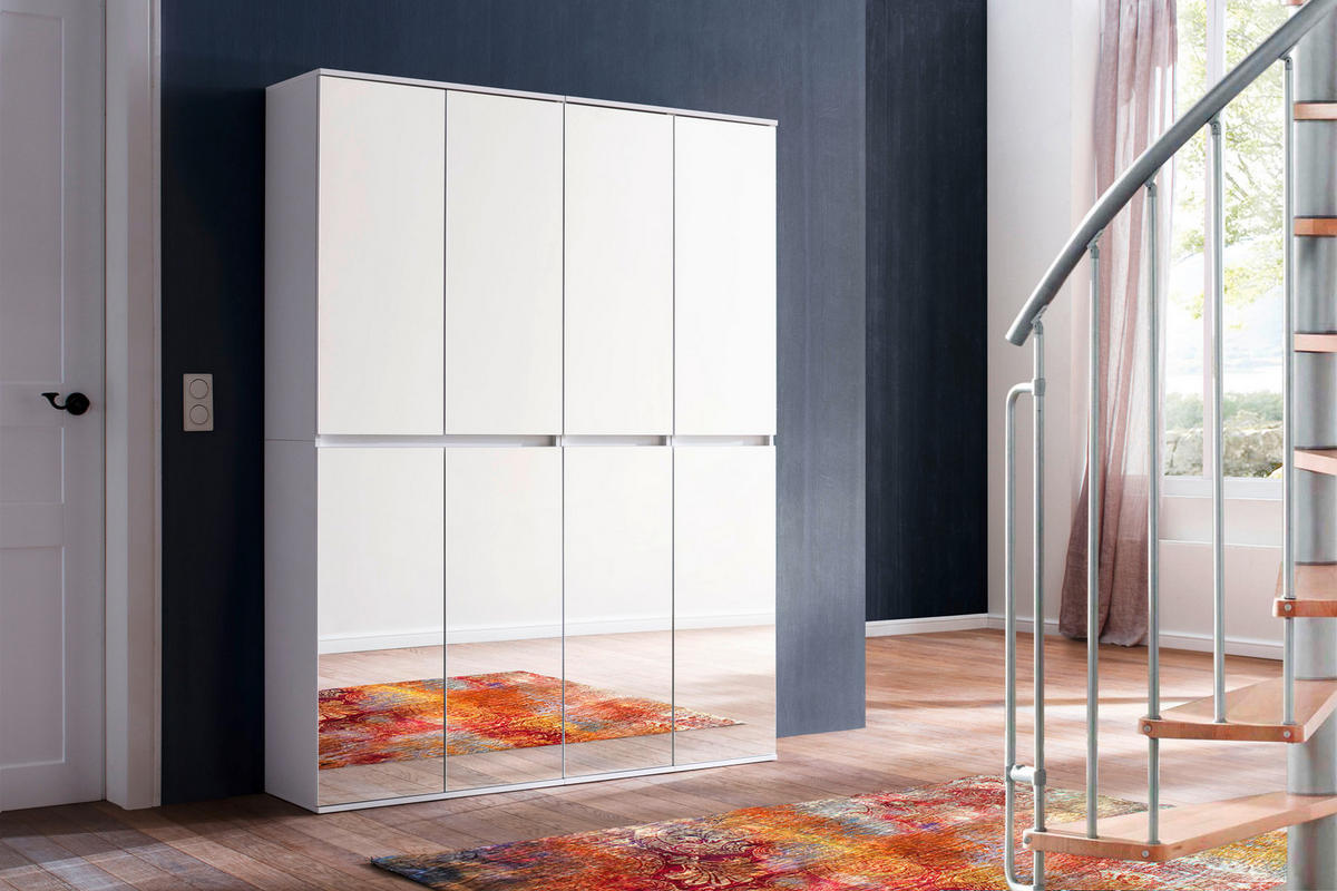 GARDEROBENSCHRANK weiß - Weiß, Holzwerkstoff (148/191/34cm) - ebuy24