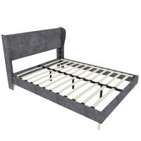 POLSTERBETT 140/200 cm mit gepolstertem Kopfteil und Matratze, Grau - Grau, Textil (140/200cm) - Redom