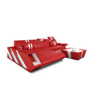ECKSOFA Apollonia L - Rot, Leder (295/190cm) - Sofa Dreams