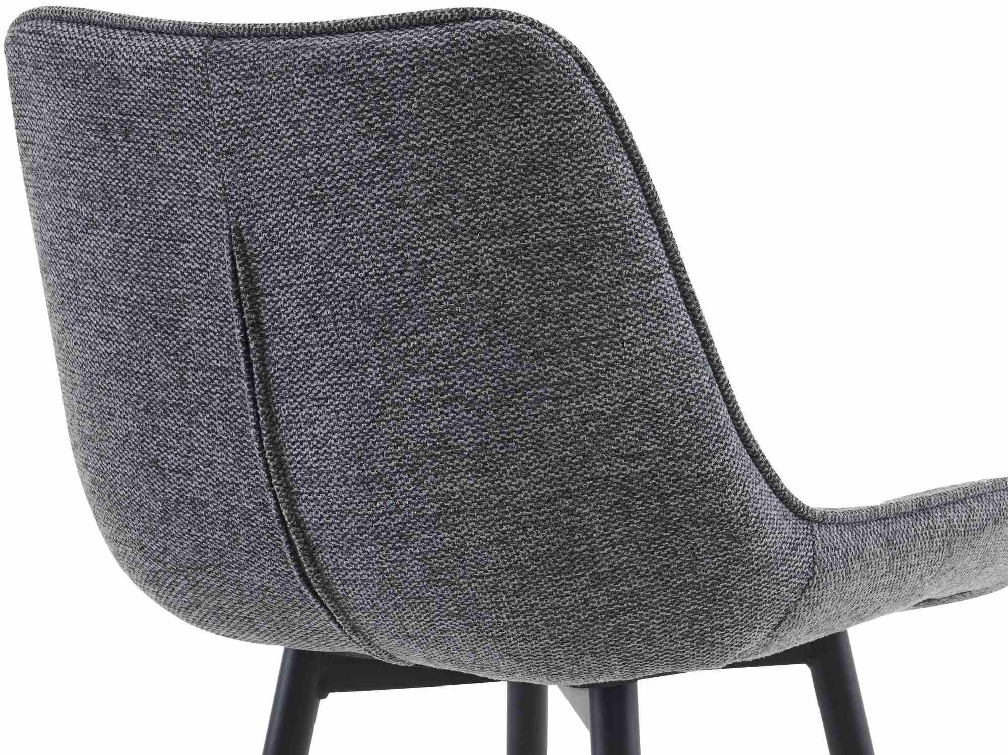 BARHOCKER 2er Set Stoff dunkelgrau - Dunkelgrau/Schwarz, Textil/Metall (47/106/52cm) - CLP