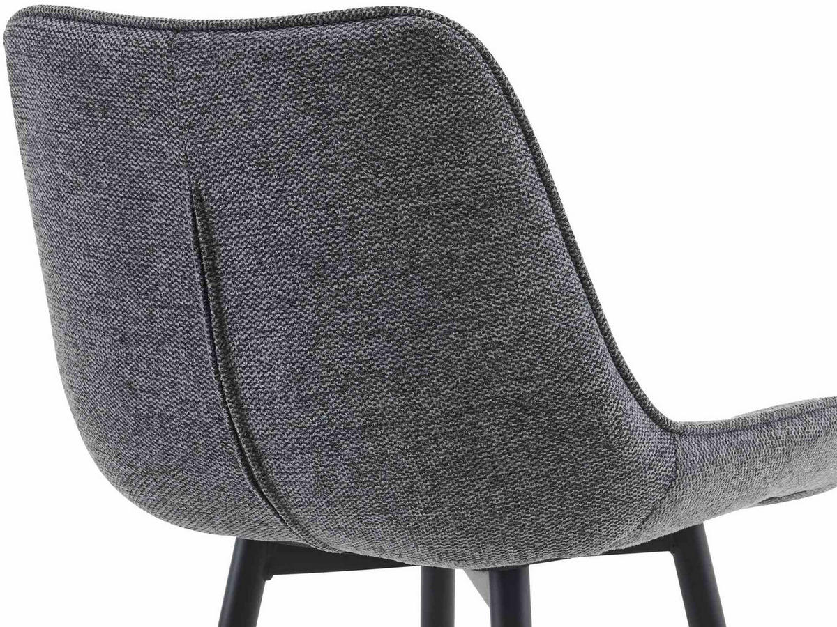 BARHOCKER 2er Set Stoff dunkelgrau - Dunkelgrau/Schwarz, Textil/Metall (47/106/52cm) - CLP