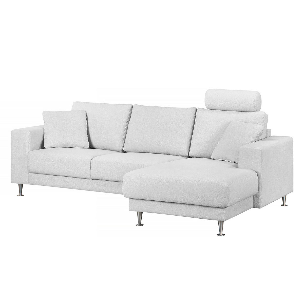 ECKSOFA mit Longchair - Grau, Textil (235/150cm) - home24