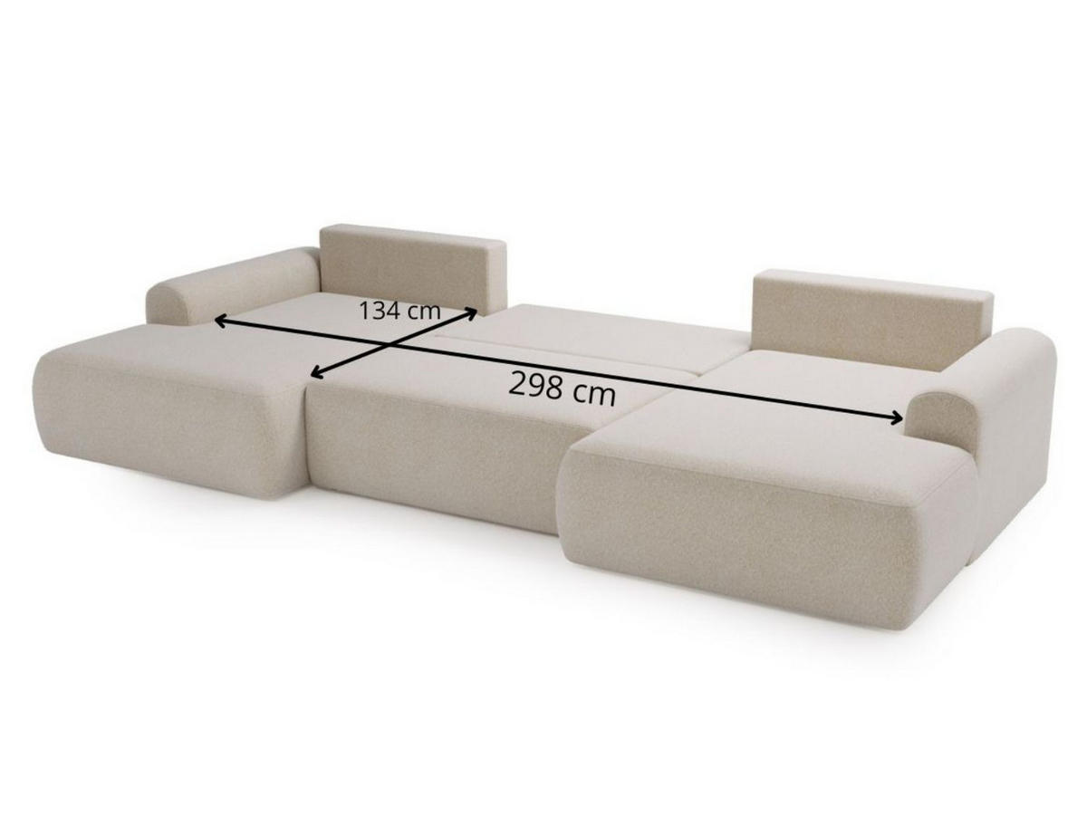 ECKSOFA U Savana Grau - Grau, Holz/Textil (344/177cm) - Graingold