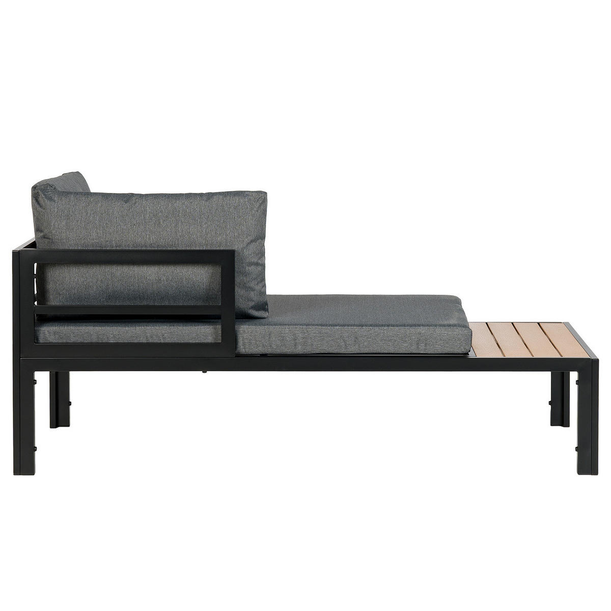 LOUNGESET - Polywood / Polyester - Grau - 2-teilig - Anthrazit/Braun, Holzwerkstoff/Textil - home24
