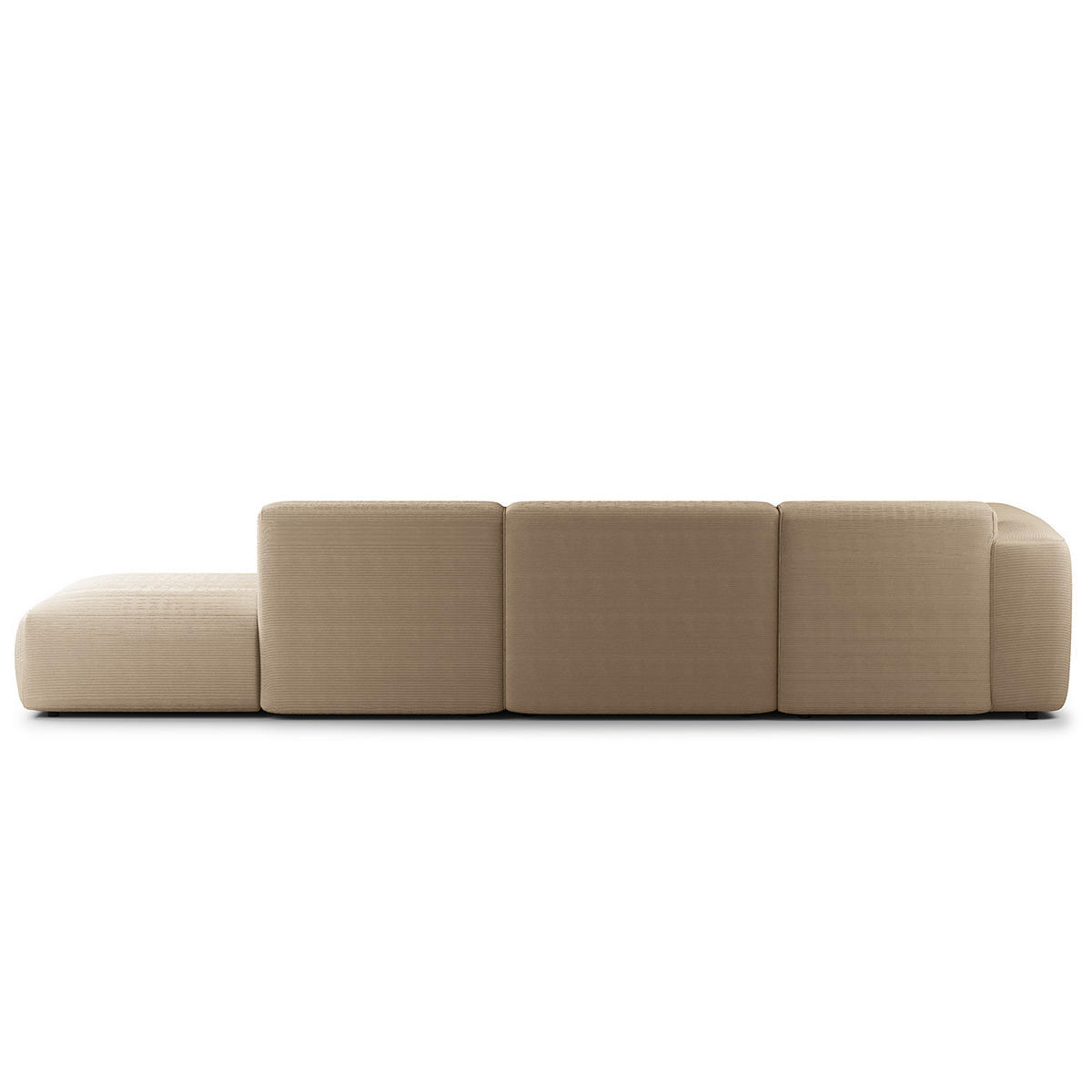 ECKSOFA mit Chaiselongue - Taupe/Schwarz, Kunststoff/Textil (290/173cm) - home24