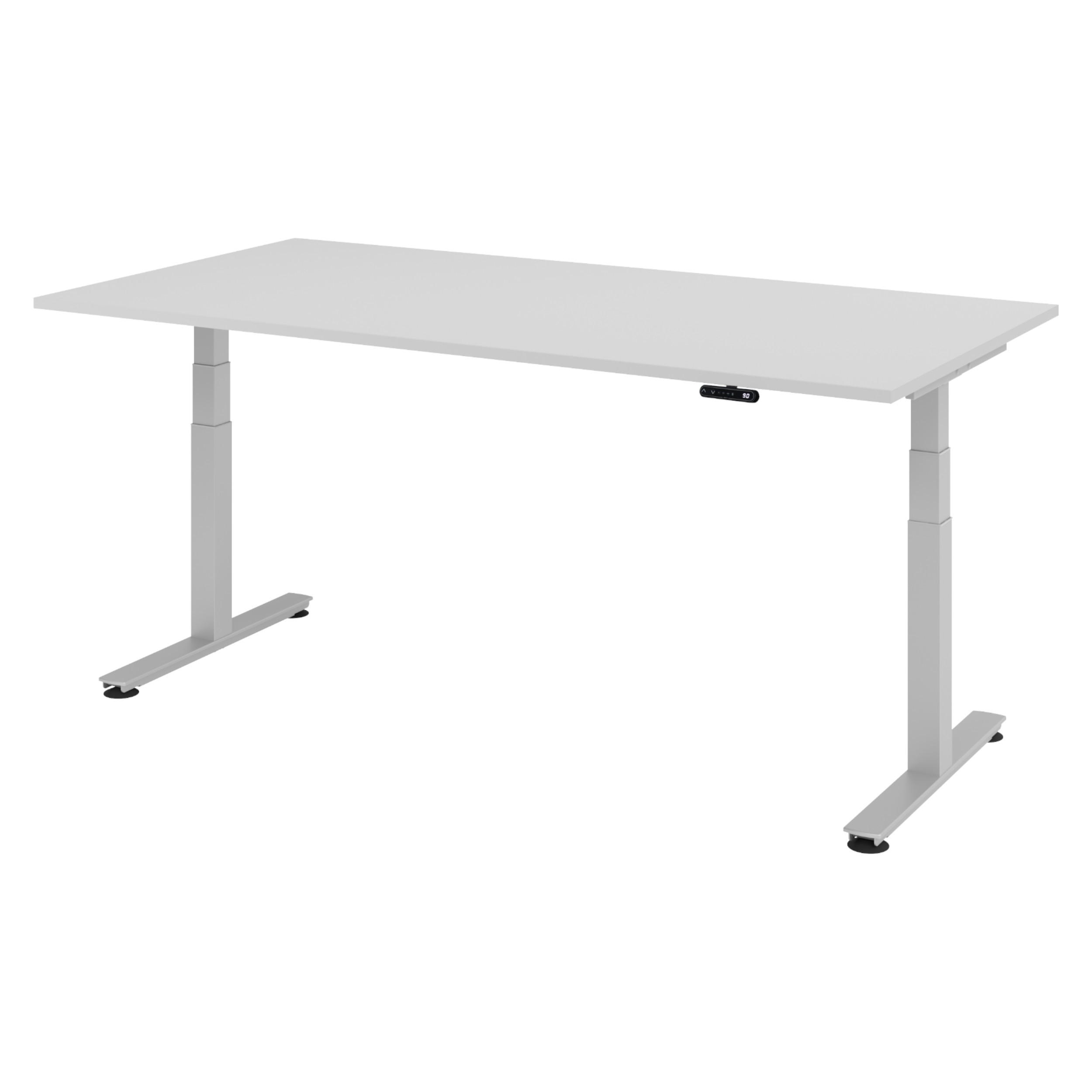 bümö Schreibtisch Grau, Silber 200x74x100 cm