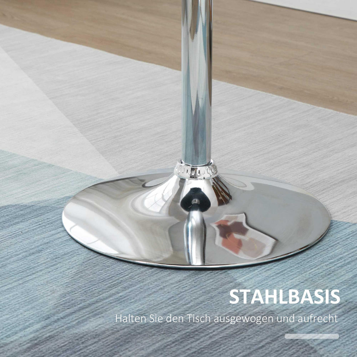 BARTISCH, MDF, Steel, Schwarz - Schwarz, Kunststoff (61/70/61cm) - HOMCOM