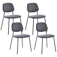 ESSZIMMERSTUHL 4er-Set Stoff Grau Riley - Grau, Textil (48/83/52cm) - Beliani