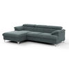 ECKSOFA mit Schlaffunktion und Bettkasten, verstellbare Kopfstützen - Chromfarben/Anthrazit, Textil/Metall (254/167cm) - Cotta