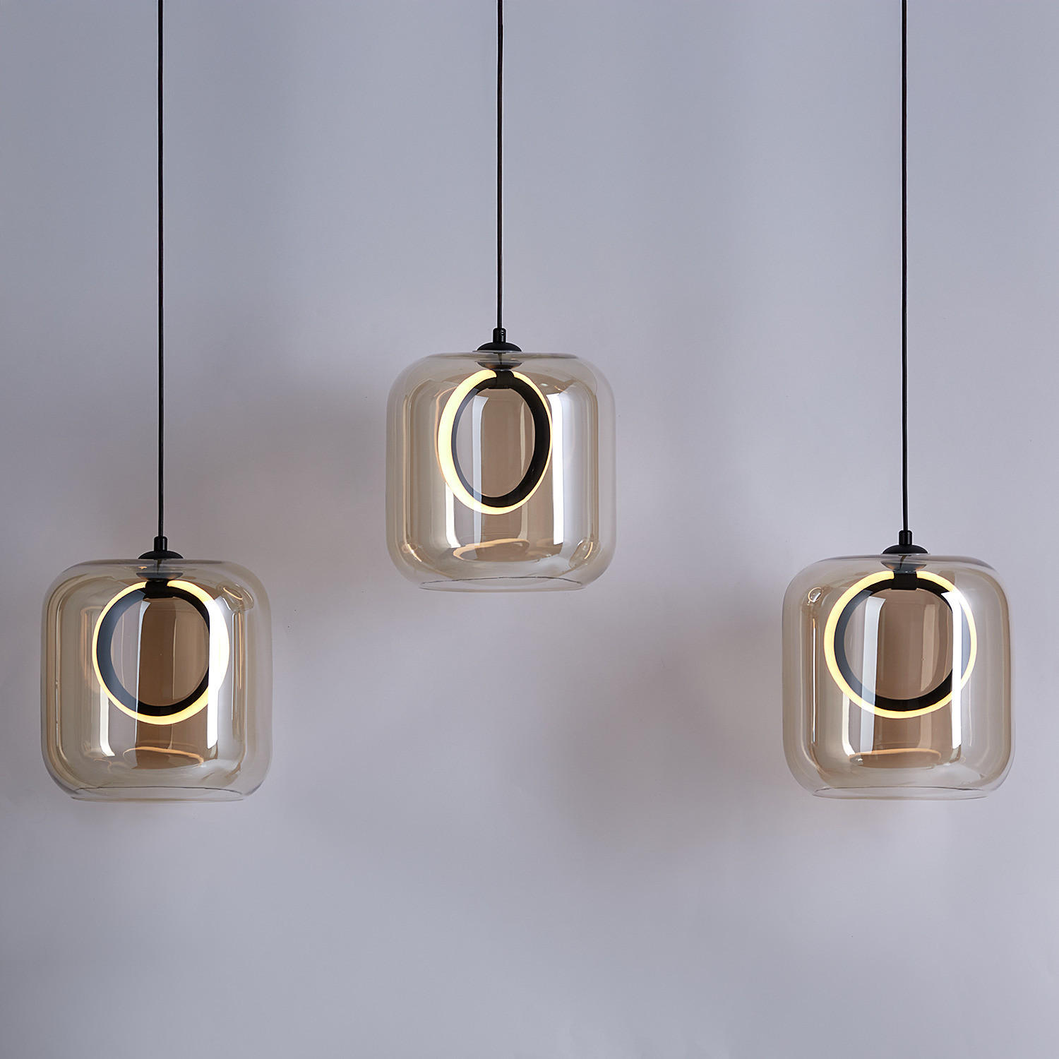 PENDELLEUCHTE Upper Eastside - Bronzefarben, Glas (72/72/180cm) - Butlers