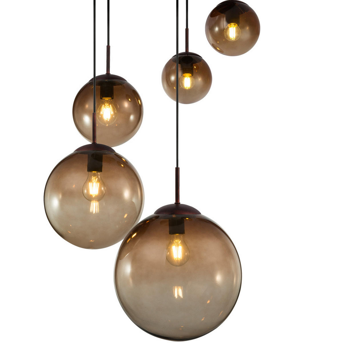 LED HÄNGELAMPE Varus Orange - Orange, Glas (65/65/150cm) - Globo Lighting