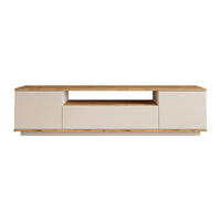 TV-MÖBEL mit 3 Türen & 1 Ablagefach - Beige & Holzfarben - LOTULA - Beige, Holz (180/44.6/44.5cm) - Vente-Unique