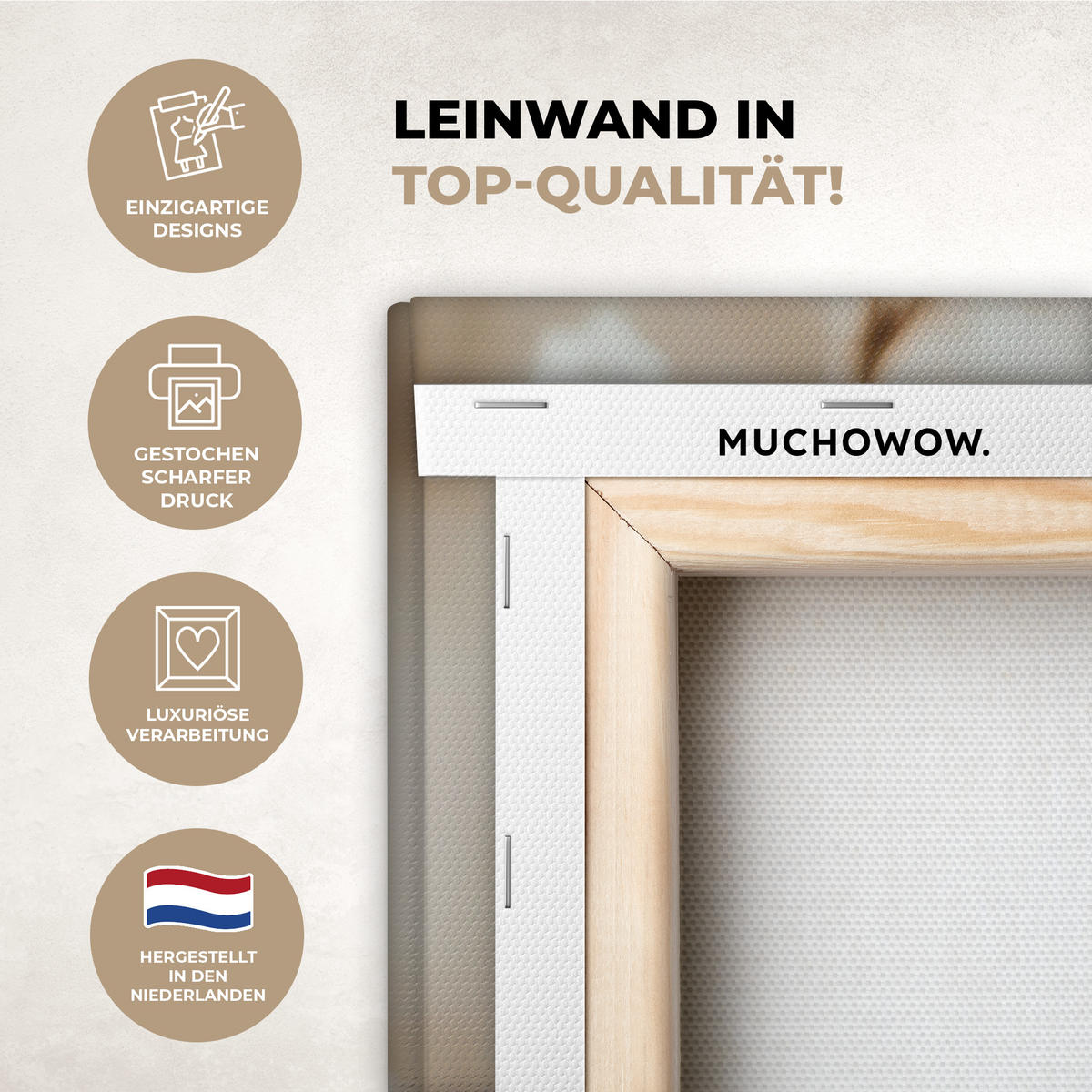 LEINWANDBILD Blumen - Winter - Weiß - Schnee - Beige 80x120 cm - Creme, Textil (80/120cm) - MuchoWow