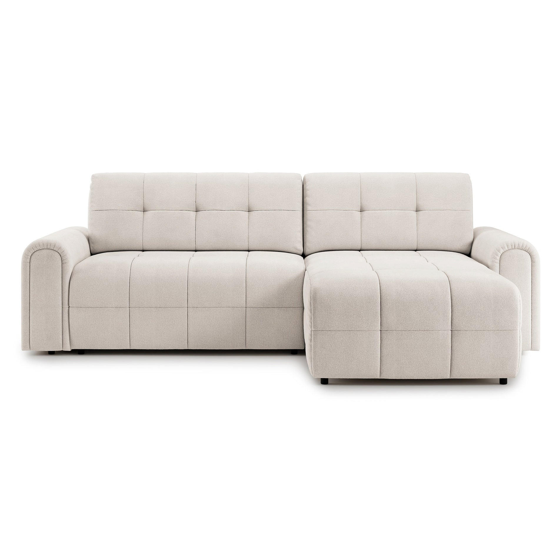 ECKSOFA Simolla Creme rechts - Creme/Schwarz, Kunststoff/Textil (180/268cm) - Selsey