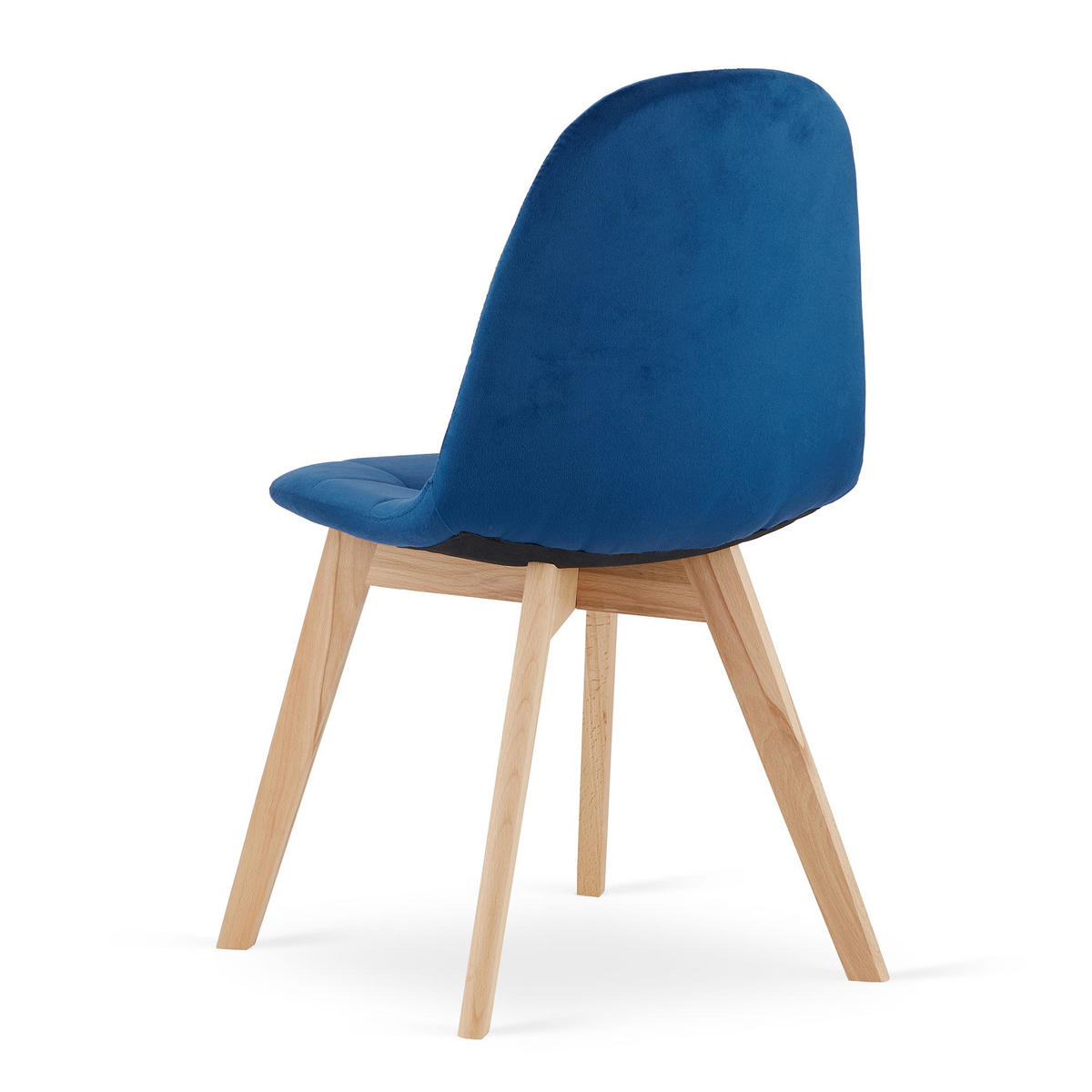 STUHL SORANO 4-er Set, Blau, mit Samtstoff gepolstert - Blau, Holz/Textil (45/82/54cm) - Komodee