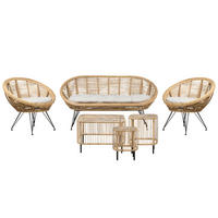 4-SITZER LOUNGE SET Rattan Natürlich Maratea/Cesenatico - Naturfarben, Naturmaterialien - Beliani