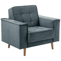 POLSTERSESSEL Kavindra Samtvelours azur - Aubergine, Kunststoff (78/84/100cm) - 58aufmkessel