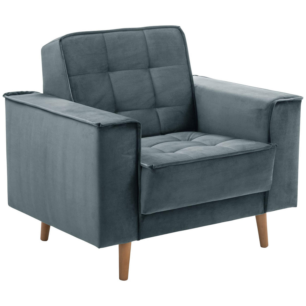 POLSTERSESSEL Kavindra Samtvelours azur - Aubergine, Kunststoff (78/84/100cm) - 58aufmkessel