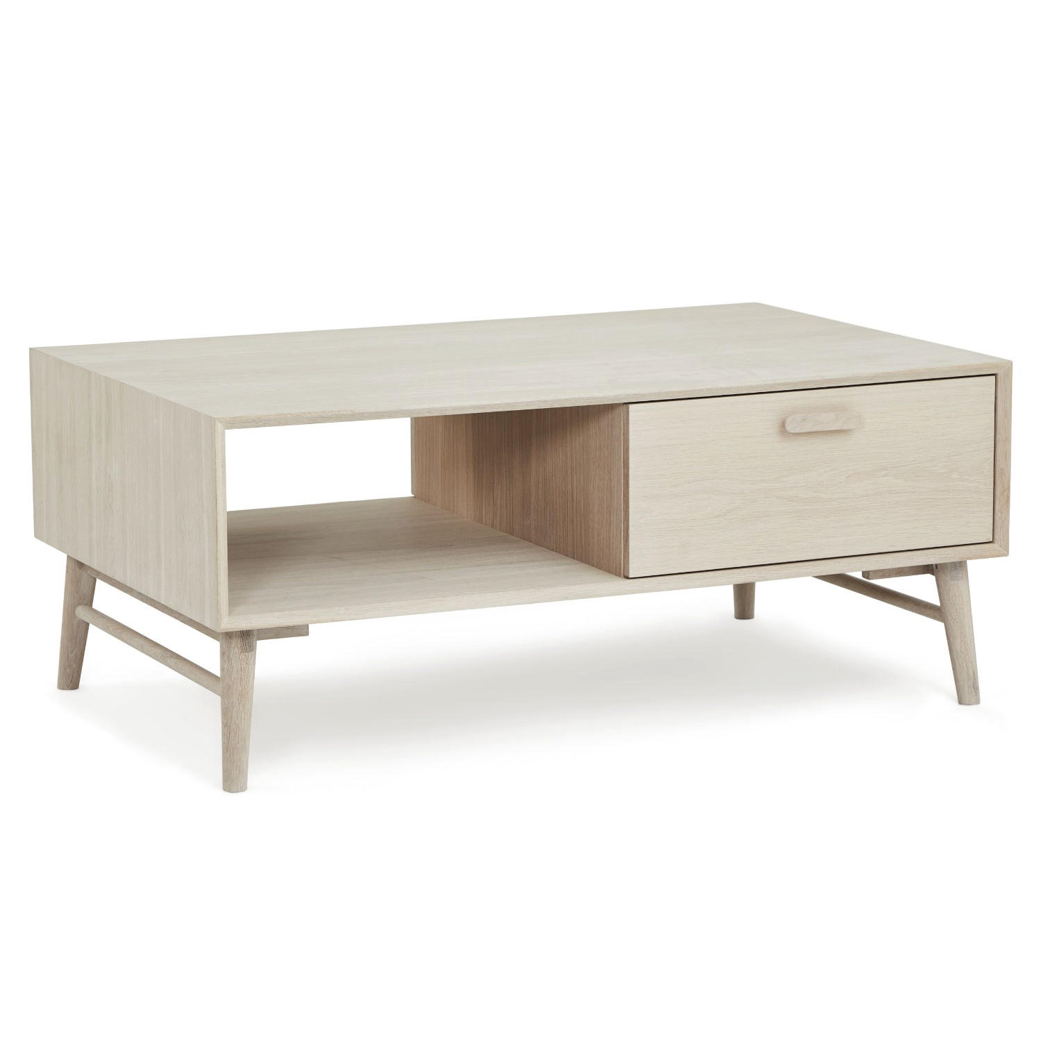 COUCHTISCH rechteckig Eiche massiv cm75/120/50 - Beige, Holz/Holzwerkstoff (75/120/50cm) - Furnhouse