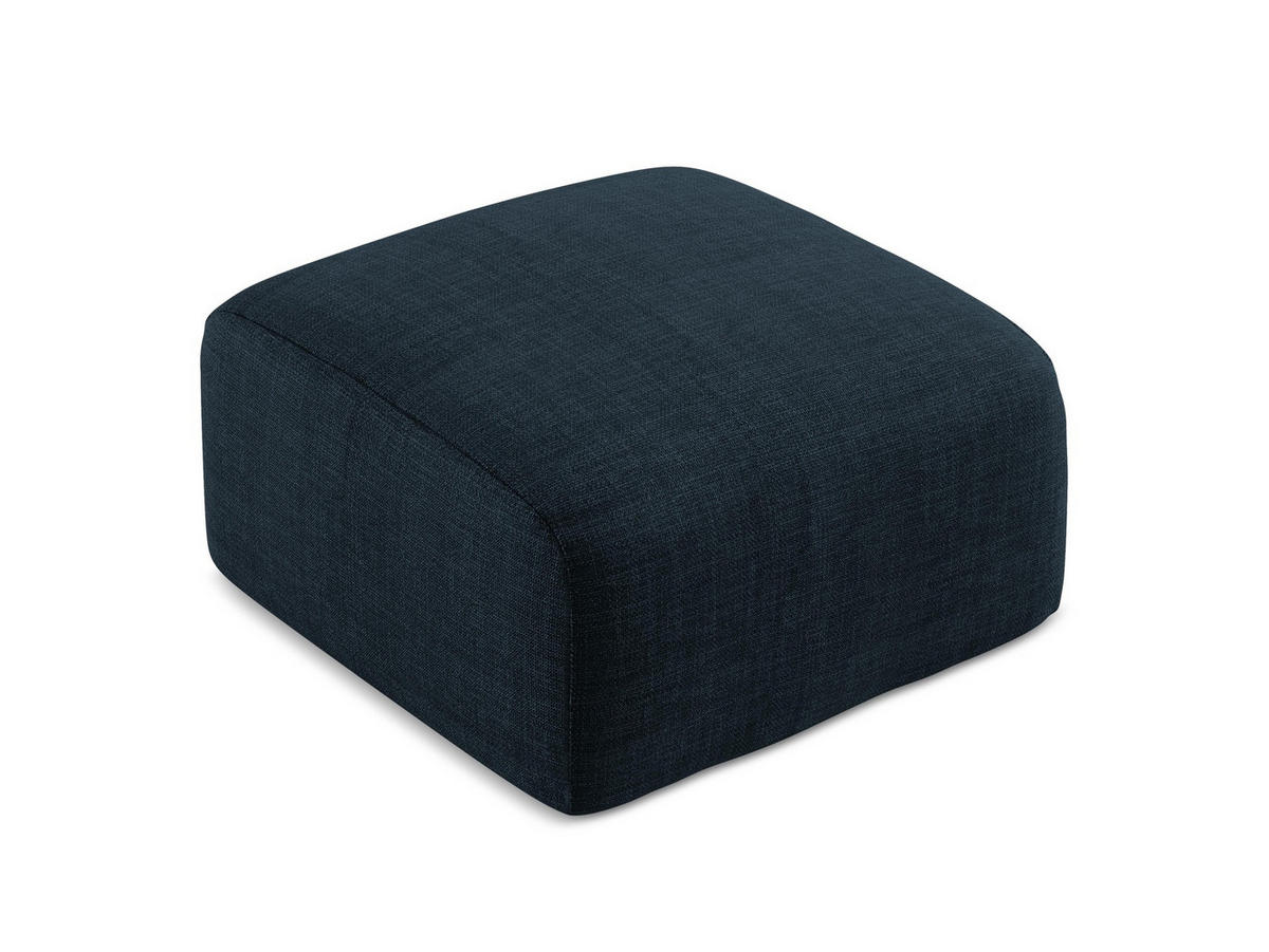 POUF Strukturstoff Blau - Blau/Schwarz, Holzwerkstoff/Kunststoff (65/40/65cm) - Makamii