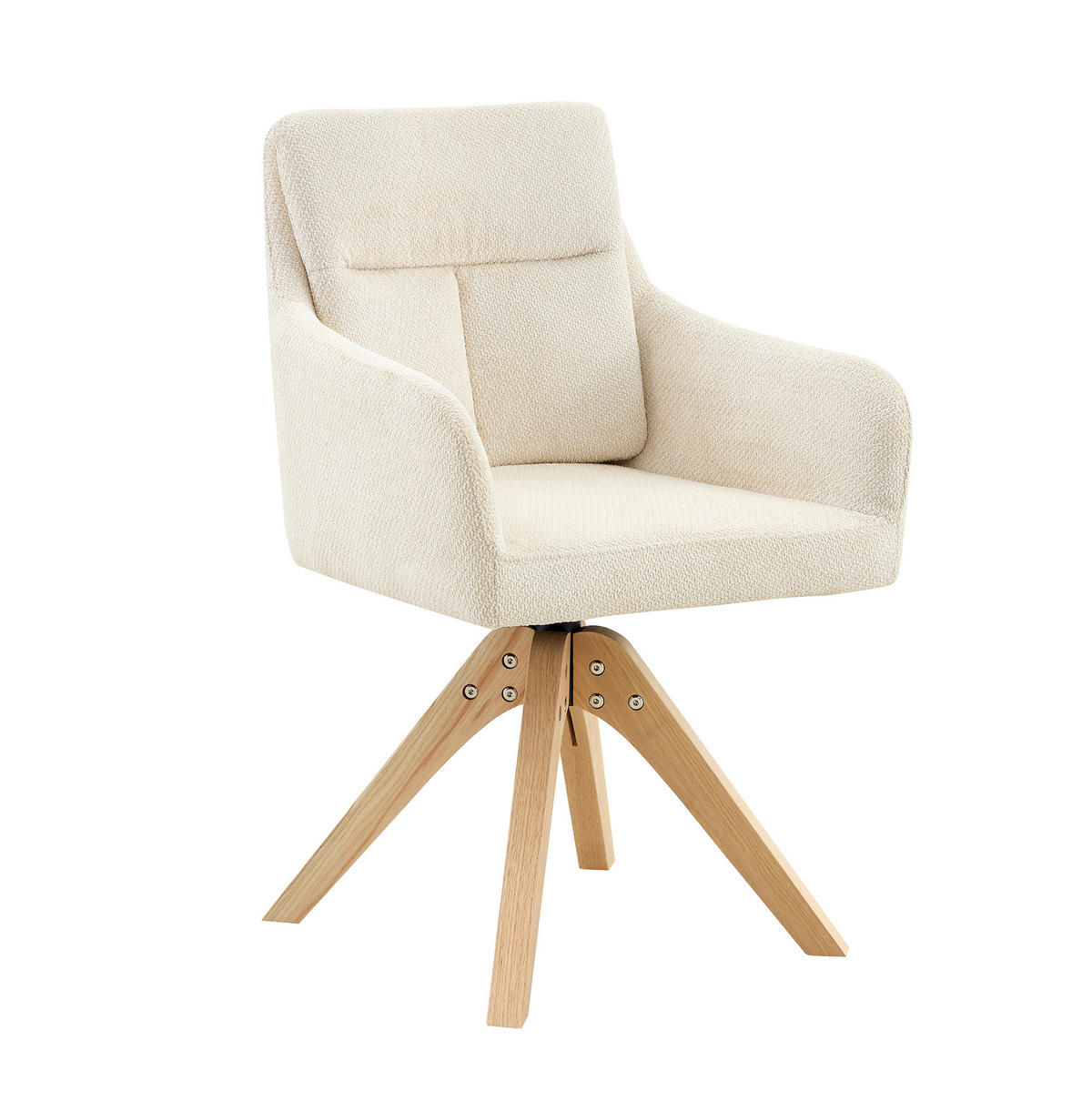 ESSZIMMERSTUHL 2er-Set mit Drehfunktion Hellbeige Massivholz - Beige, Holz (43/87/45cm) - Meubliv