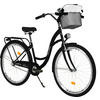 CITY-FAHRRAD Milord mit Metallkorb, 26 Zoll, Schwarz, 3-Gang - Schwarz, Metall (46cm) - Milordbikes
