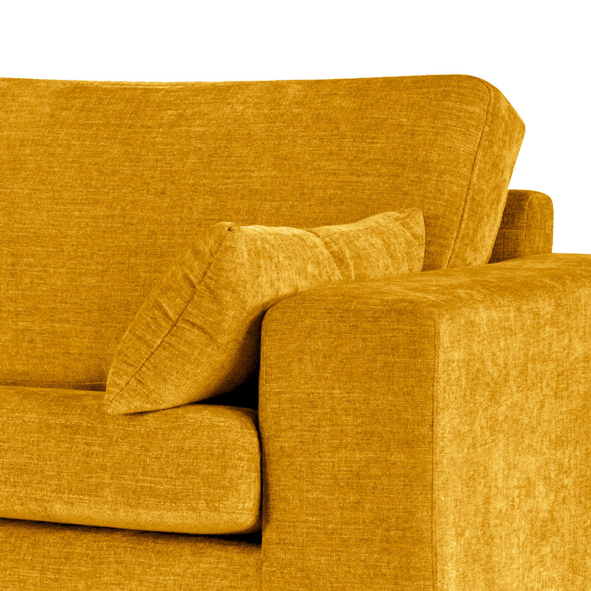 ECKSOFA mit Ottomane - Eichefarben/Gelb, Eichenholz/Textil (287/219cm) - home24