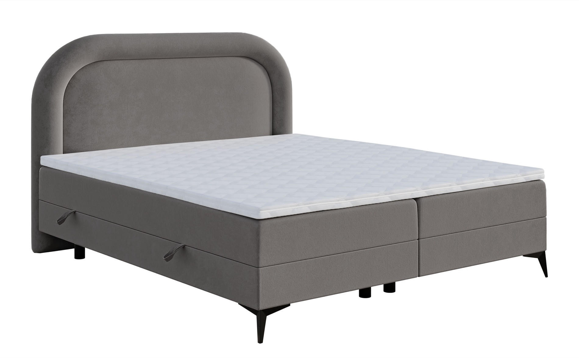 BOXBETT LOREO Greige Samt 140x200 cm - Taupe/Schwarz, Holz/Textil (140/200cm) - Selsey