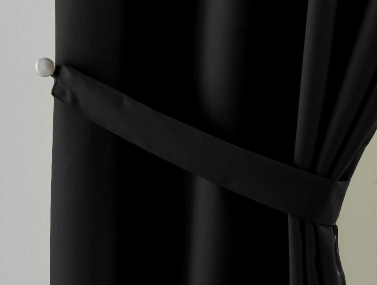 VORHANG PALERMO HxB 145x140 cm Schwarz - Schwarz, Textil (140/145/1cm) - Gardinenbox